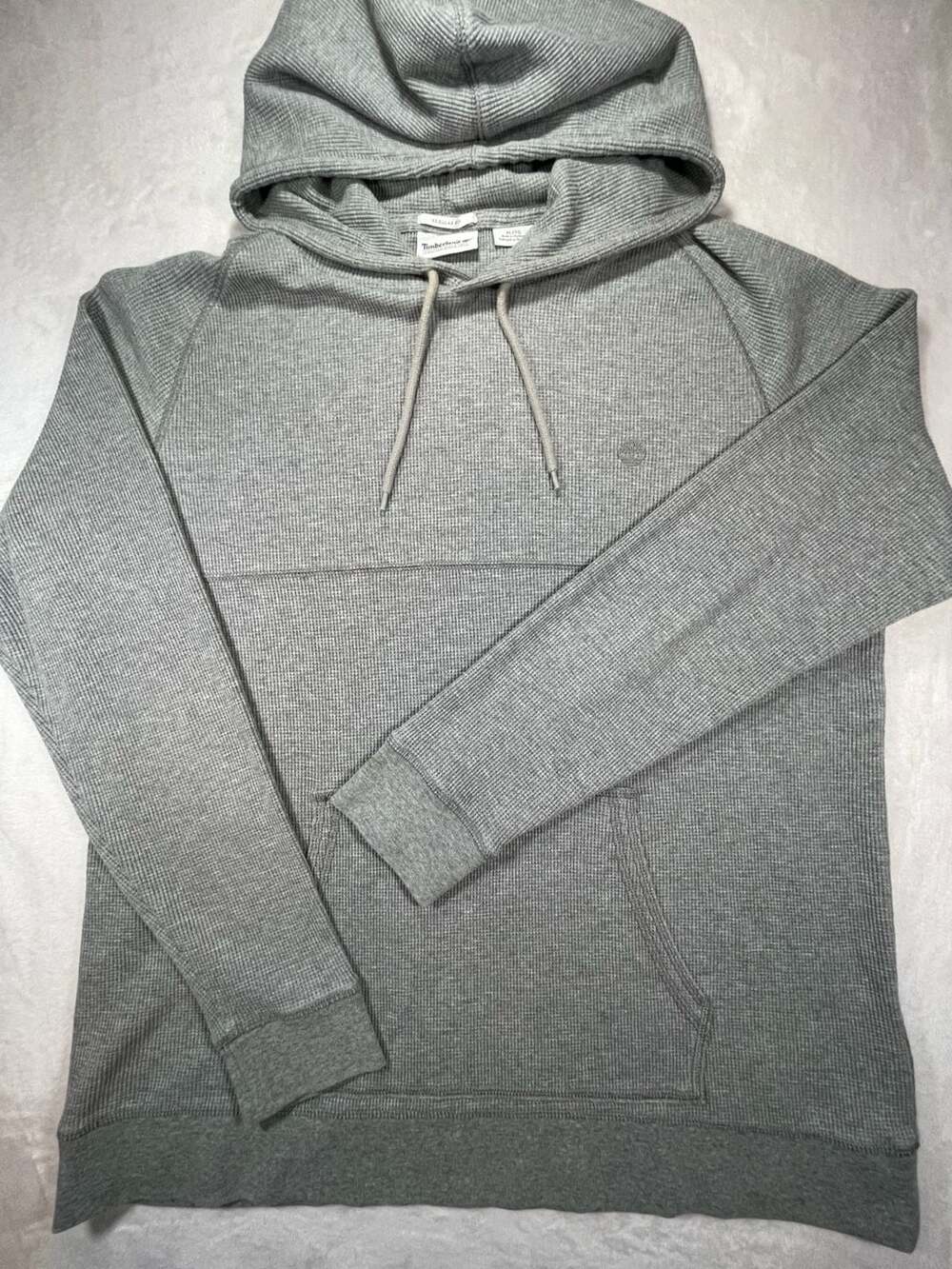 Timberland Regular Fit Waffle Knit Pullover Hoodie Gray XL